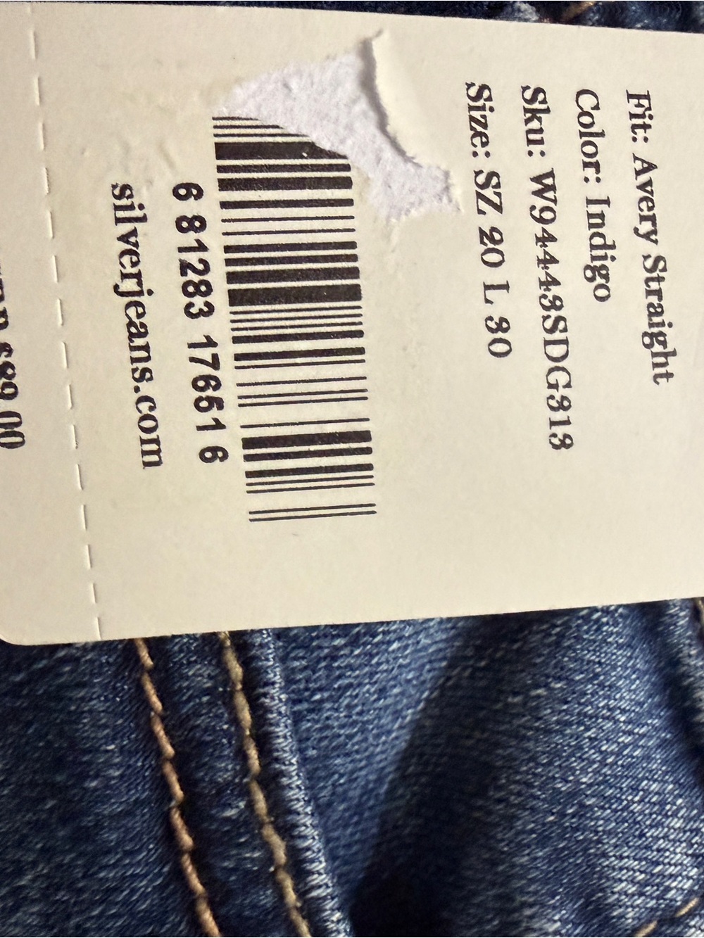 Silver Jeans Avery Straight Leg Jeans in Dark Blue Denim - Picture 4 of 6